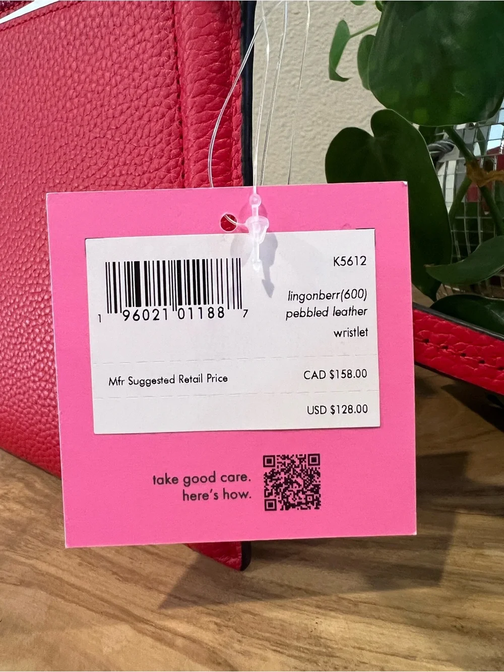 Kate Spade Pebbled Red Leather Wristlet with Strap